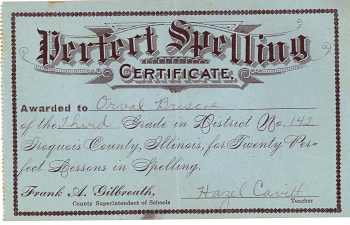 Spelling Certificate